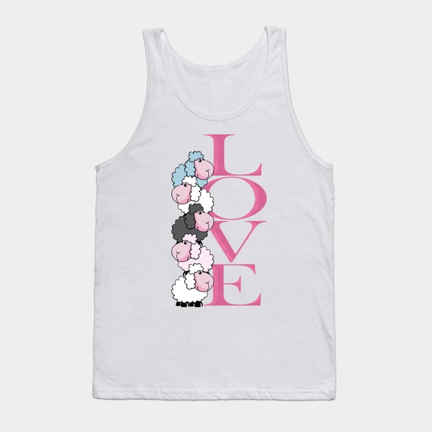 Valentine's Day- LOVE Sheeps Tank Top by GNDesign